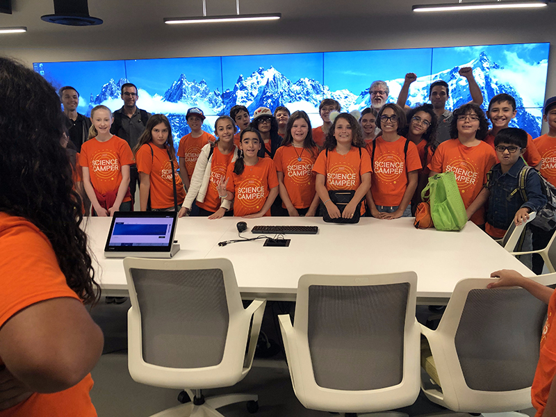 Frost Science Camp Tour with IDSC Advanced Computing stops at the Viz Lab