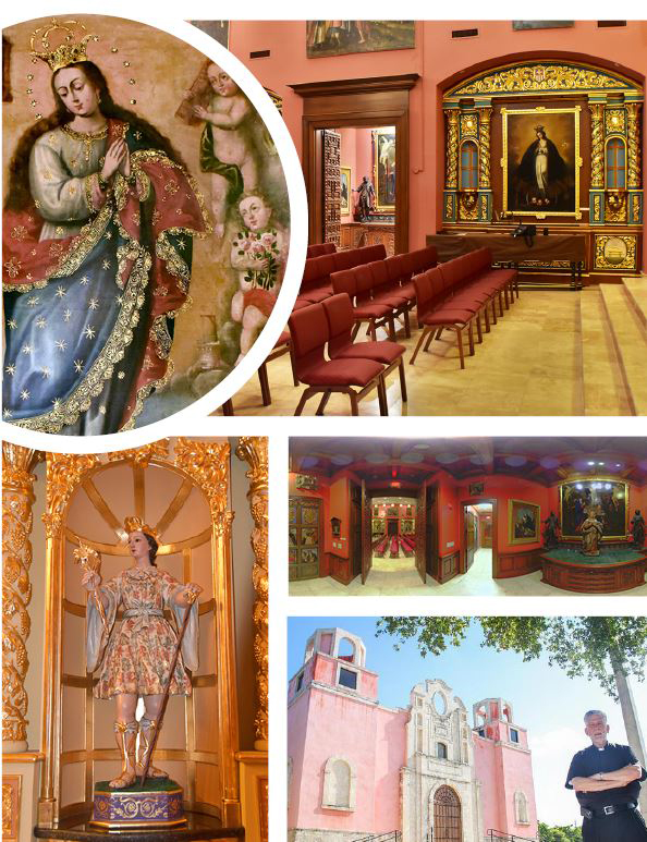 La Nuestra Senora del la Merced Chapel at Corpus Christi Catholic Church, Allapattah, Miami, Florida collage