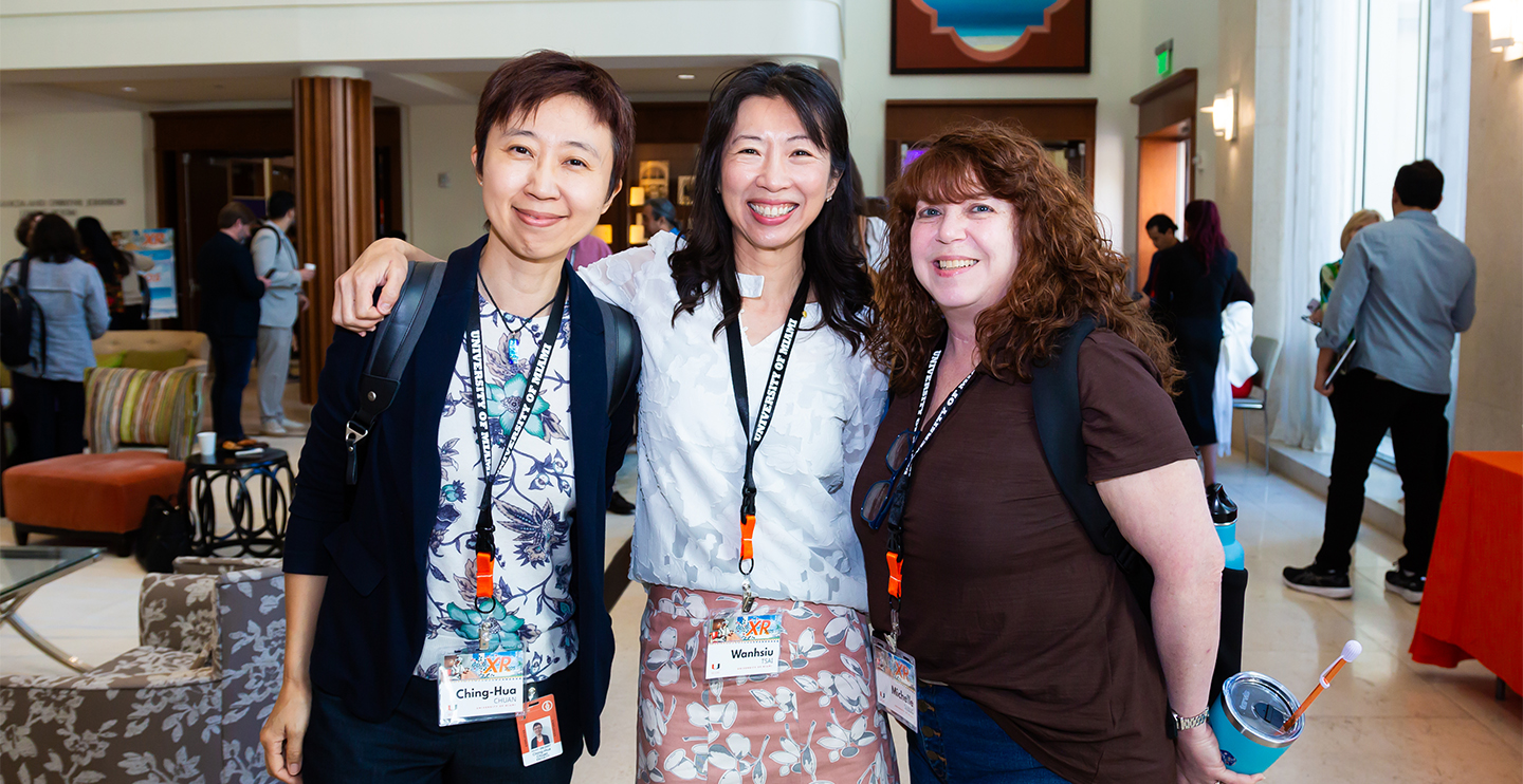 Research Partners Ching-Hua Chuan, Wanhsui "Sunny" Tsai, and Michelle Selig gathered at Miami XR 2025.