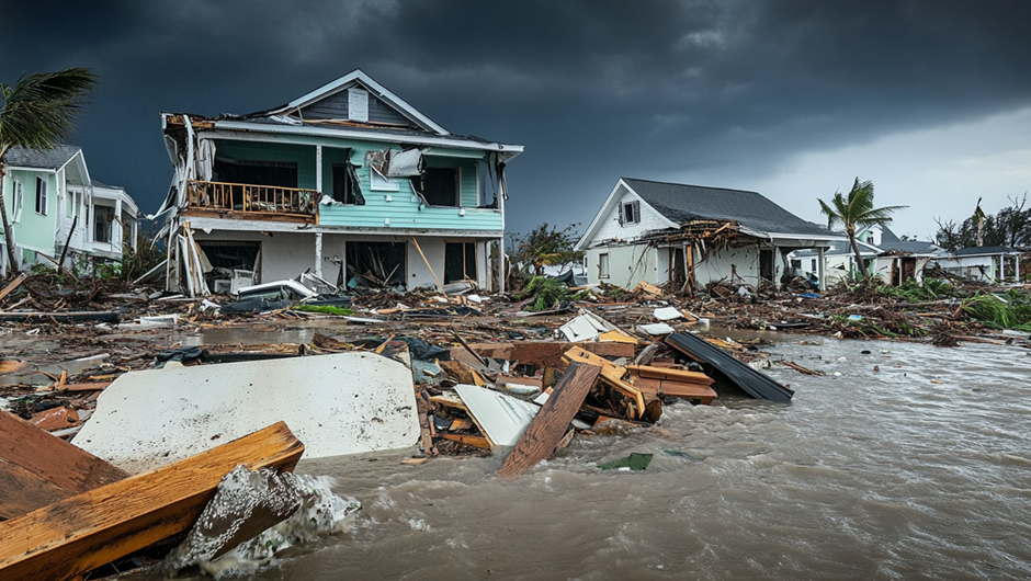 hurricane and flood damaged homes